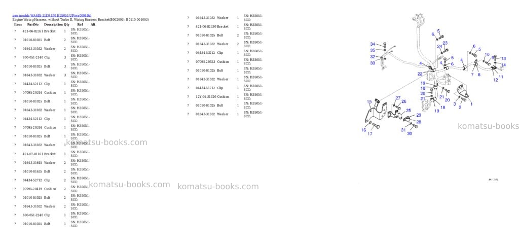 Komatsu WA485-11E0 S/N H35051-UP Parts catalog cover Page 4