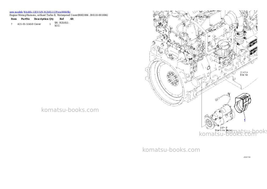 Komatsu WA485-11E0 S/N H35051-UP Parts catalog cover Page 7