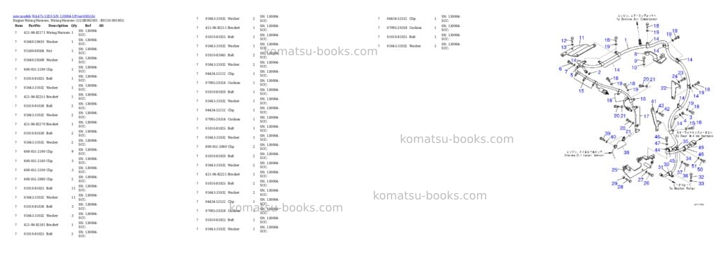 Komatsu WA475-11E0 S/N 130004-UP Parts catalog cover Page 2
