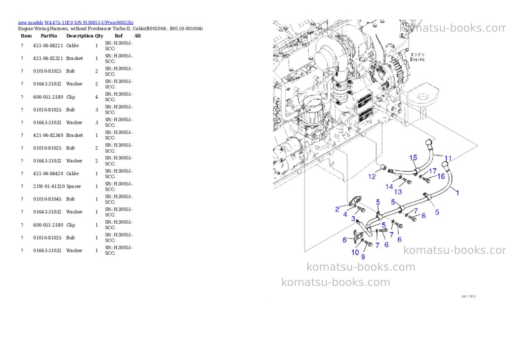 Komatsu WA475-11E0 S/N H30051-UP Parts catalog cover Page 3