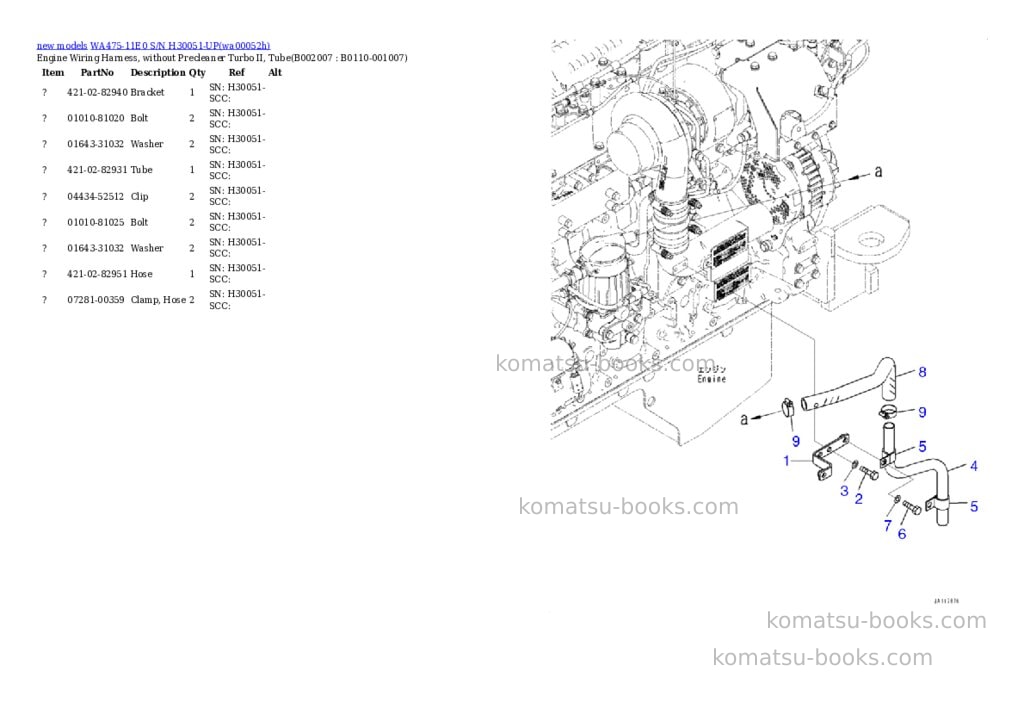 Komatsu WA475-11E0 S/N H30051-UP Parts catalog cover Page 6