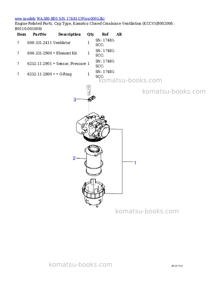 Komatsu WA380-8E0 S/N 17481-UP Parts catalog cover Page 9 Komatsu WA380-8E0 S/N 17481-UP Parts catalog cover Page 9