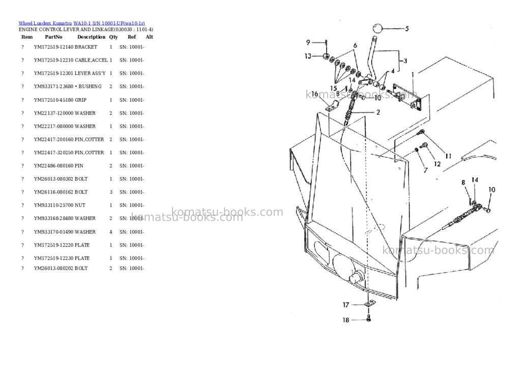 Komatsu wa10-1 s/n 10001-up Parts catalog cover Page 2