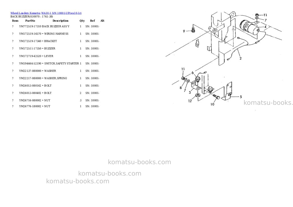 Komatsu wa10-1 s/n 10001-up Parts catalog cover Page 6