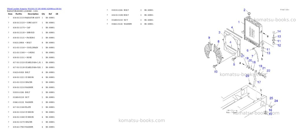 Komatsu wa100-3-x s/n 60001-62999 Parts catalog cover Page 5 Komatsu wa100-3-x s/n 60001-62999 Parts catalog cover Page 5