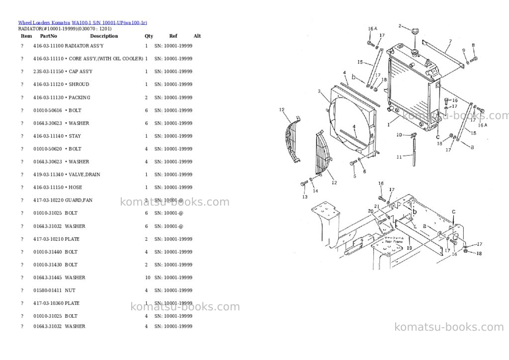 Komatsu wa100-1 s/n 10001-up Parts catalog cover Page 6