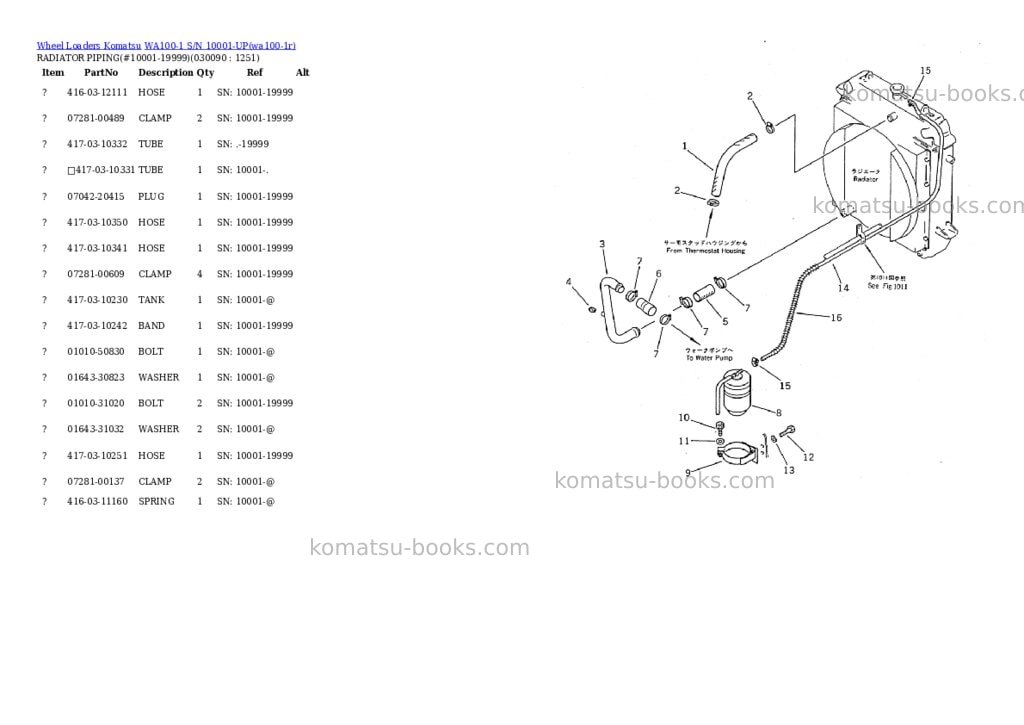 Komatsu wa100-1 s/n 10001-up Parts catalog cover Page 8