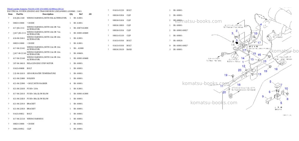 Komatsu wa100-3-xw s/n 60001-62999 Parts catalog cover Page 3