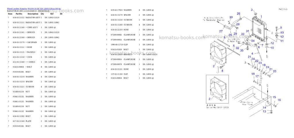 Komatsu wa100-3a-sn s/n 53001-up Parts catalog cover Page 4 Komatsu wa100-3a-sn s/n 53001-up Parts catalog cover Page 4