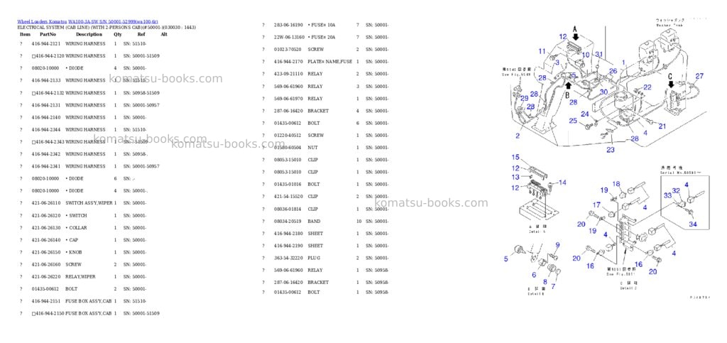 Komatsu wa100-3a-sw s/n 50001-52999 Parts catalog cover Page 2