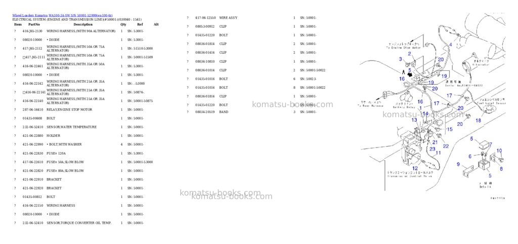 Komatsu wa100-3a-sw s/n 50001-52999 Parts catalog cover Page 3