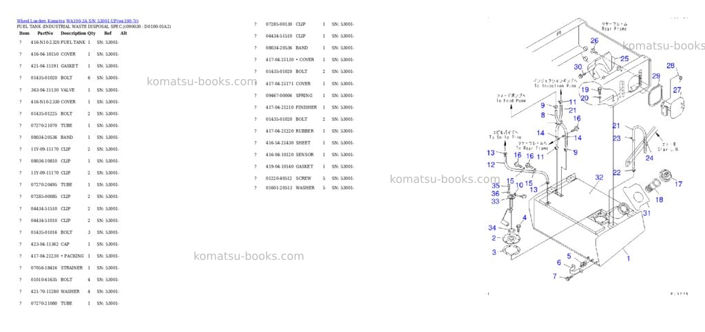 Komatsu wa100-3a s/n 53001-up Parts catalog cover Page 10 Komatsu wa100-3a s/n 53001-up Parts catalog cover Page 10