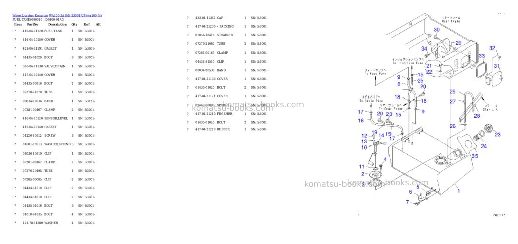 Komatsu wa100-3a s/n 53001-up Parts catalog cover Page 8 Komatsu wa100-3a s/n 53001-up Parts catalog cover Page 8