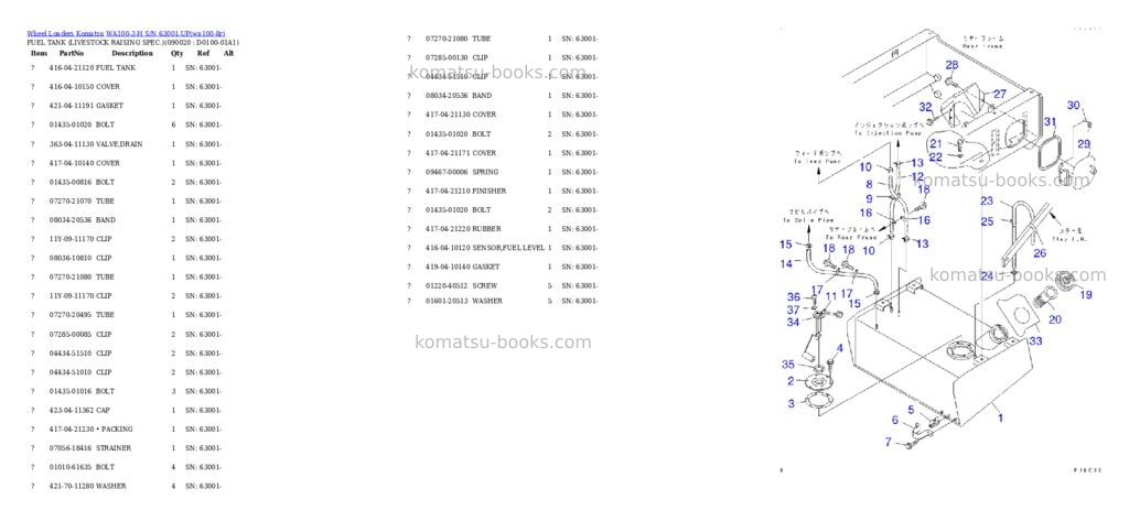 Komatsu wa100-3-h s/n 63001-up Parts catalog cover Page 9 Komatsu wa100-3-h s/n 63001-up Parts catalog cover Page 9