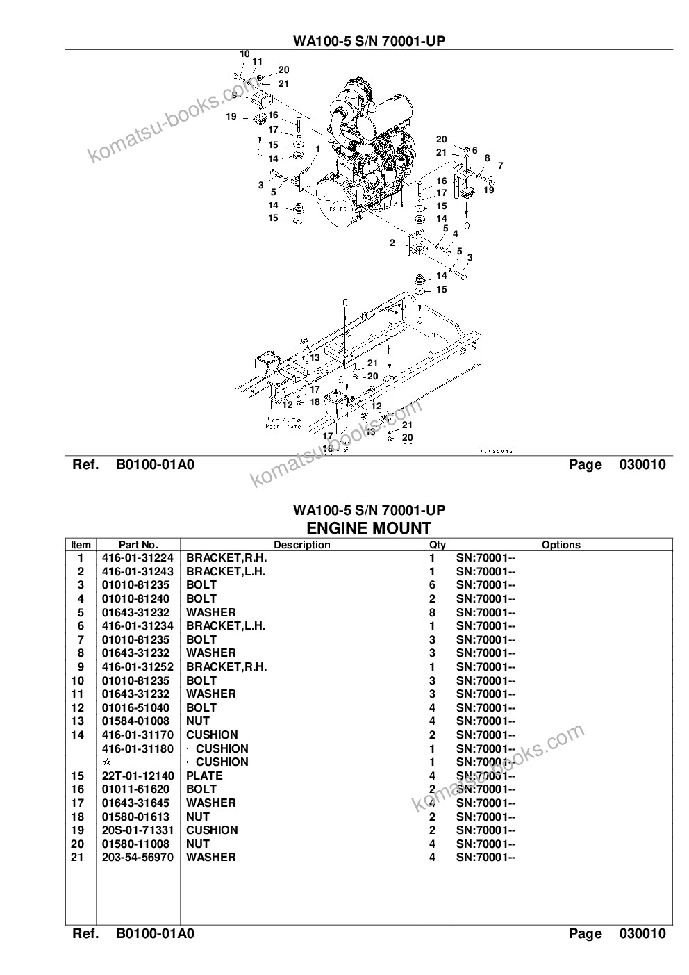 Komatsu wa100-5 s/n 70001-up Каталог запчастей обложка Страница 3
