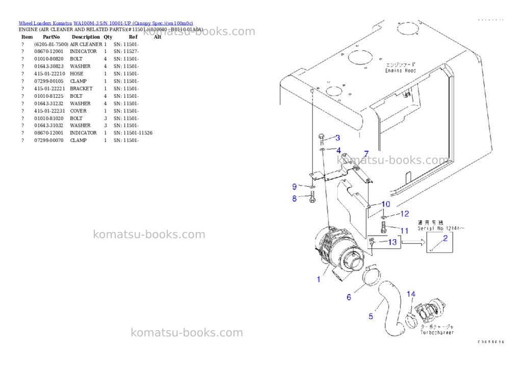 Komatsu wa100m-3 s/n 10001-up canopy spec. Parts catalog cover Page 3