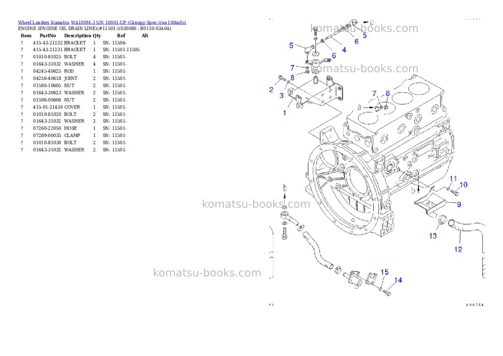 Komatsu wa100m-3 s/n 10001-up canopy spec. Parts catalog cover Page 7