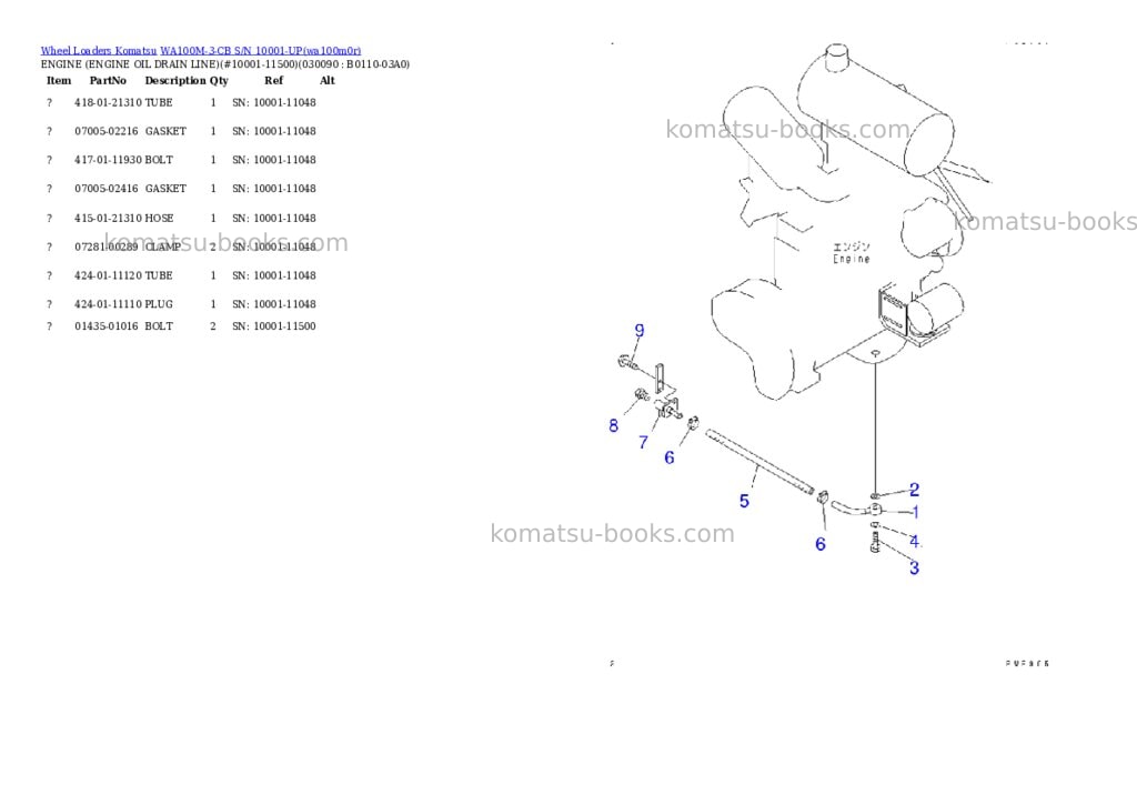 Komatsu wa100m-3-cb s/n 10001-up Parts catalog cover Page 6 Komatsu wa100m-3-cb s/n 10001-up Parts catalog cover Page 6