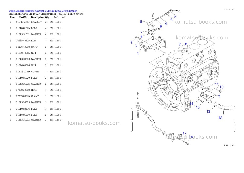 Komatsu wa100m-3-cb s/n 10001-up Parts catalog cover Page 7 Komatsu wa100m-3-cb s/n 10001-up Parts catalog cover Page 7