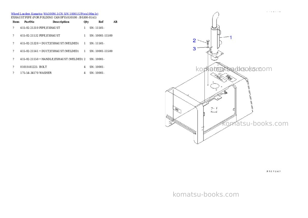 Komatsu wa100m-3-cn s/n 10001-up Parts catalog cover Page 9 Komatsu wa100m-3-cn s/n 10001-up Parts catalog cover Page 9