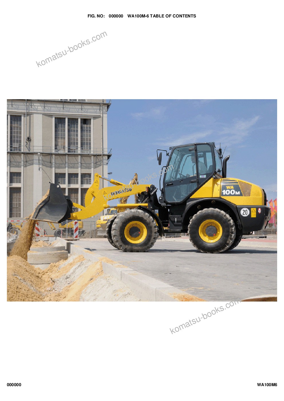 Komatsu wa100m-6 s/n h60051 - up Parts catalog cover Komatsu wa100m-6 s/n h60051 - up Parts catalog cover