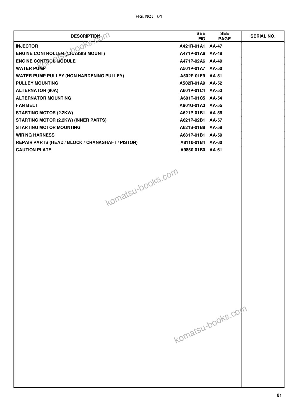 Komatsu wa100m-6 s/n h60051 - up Parts catalog cover Page 4 Komatsu wa100m-6 s/n h60051 - up Parts catalog cover Page 4