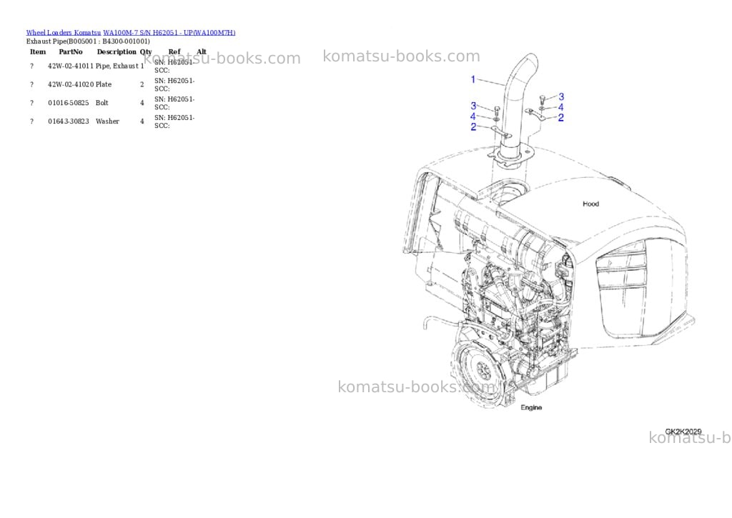 Komatsu wa100m-7 s/n h62051 - up Parts catalog cover Page 10