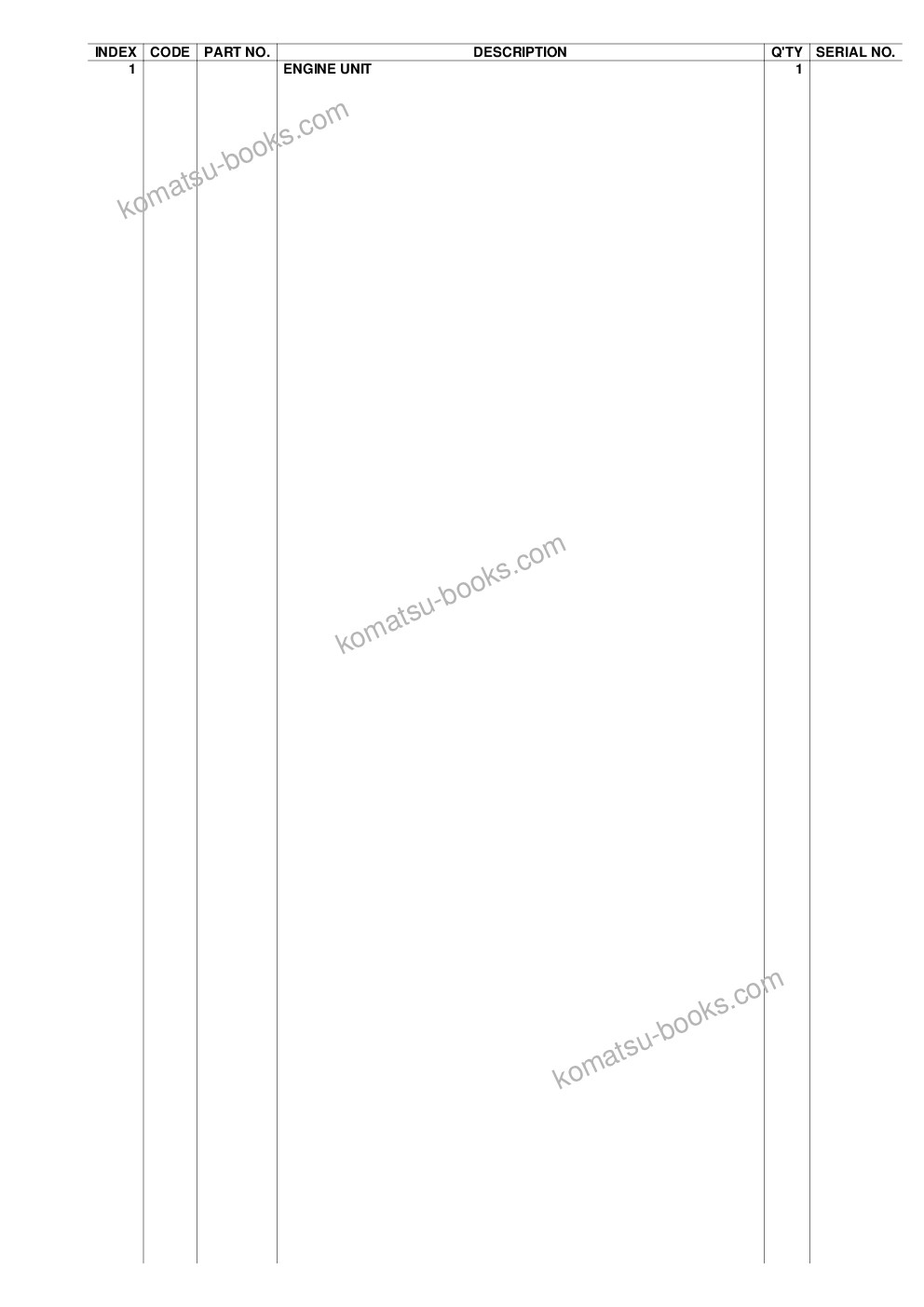 Komatsu wa100m-8 s/n h11051 - up Parts catalog cover Page 2