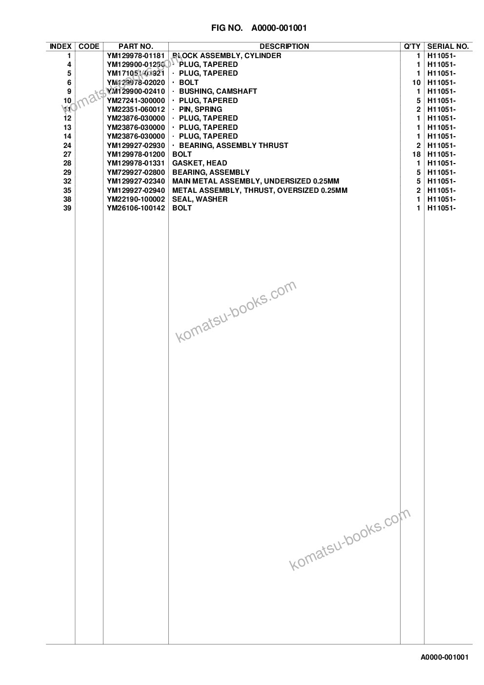 Komatsu wa100m-8 s/n h11051 - up Parts catalog cover Page 5