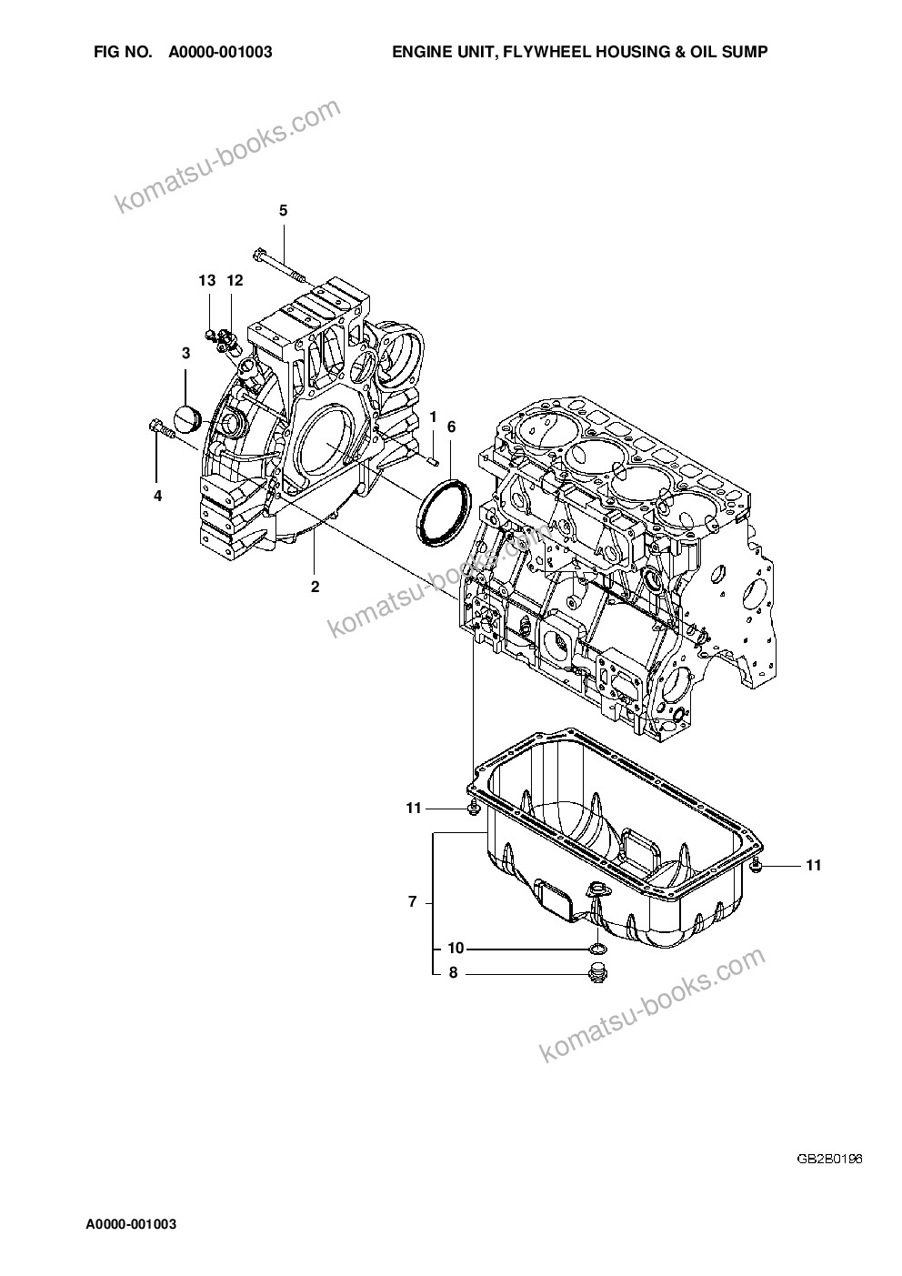 Komatsu wa100m-8 s/n h11051 - up Parts catalog cover Page 8