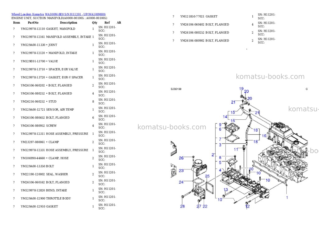 Komatsu wa100m-8e0 s/n h11201 - up Parts catalog cover Page 4