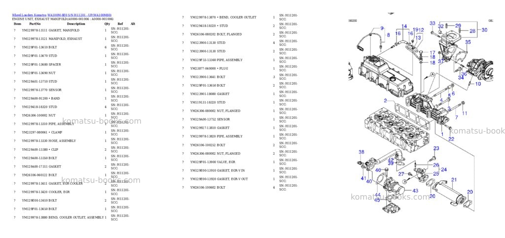 Komatsu wa100m-8e0 s/n h11201 - up Parts catalog cover Page 5