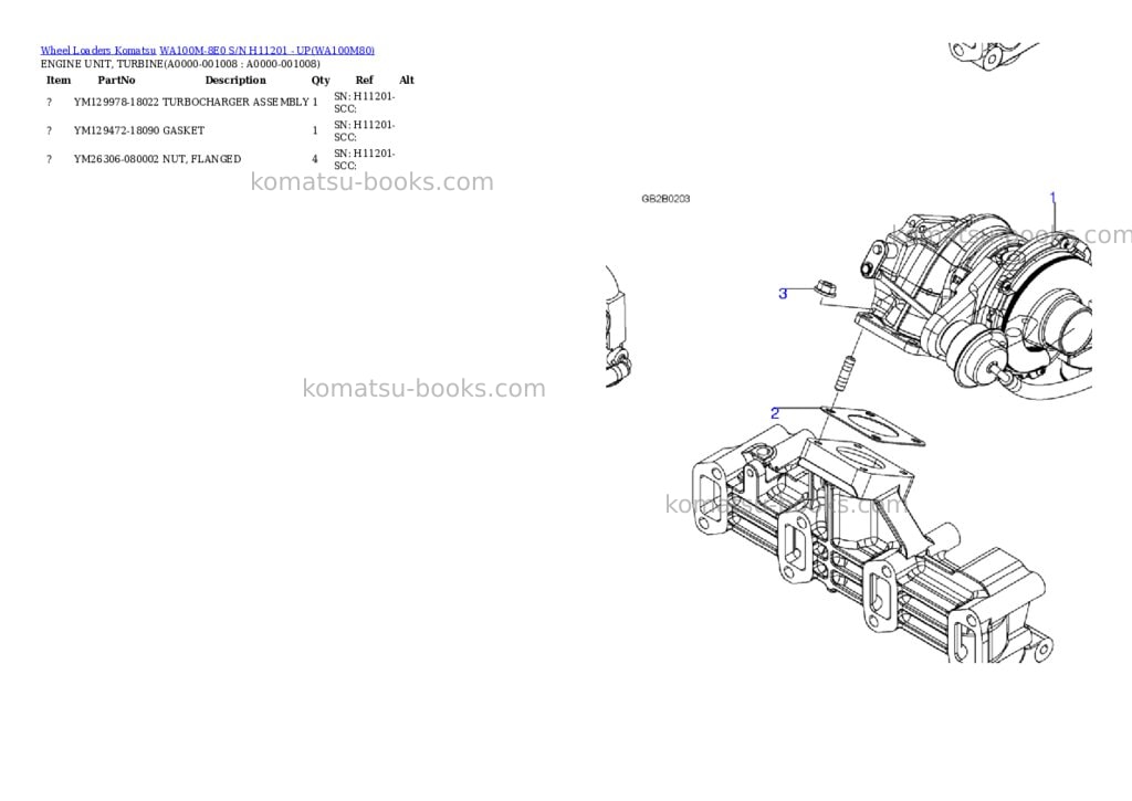 Komatsu wa100m-8e0 s/n h11201 - up Parts catalog cover Page 7