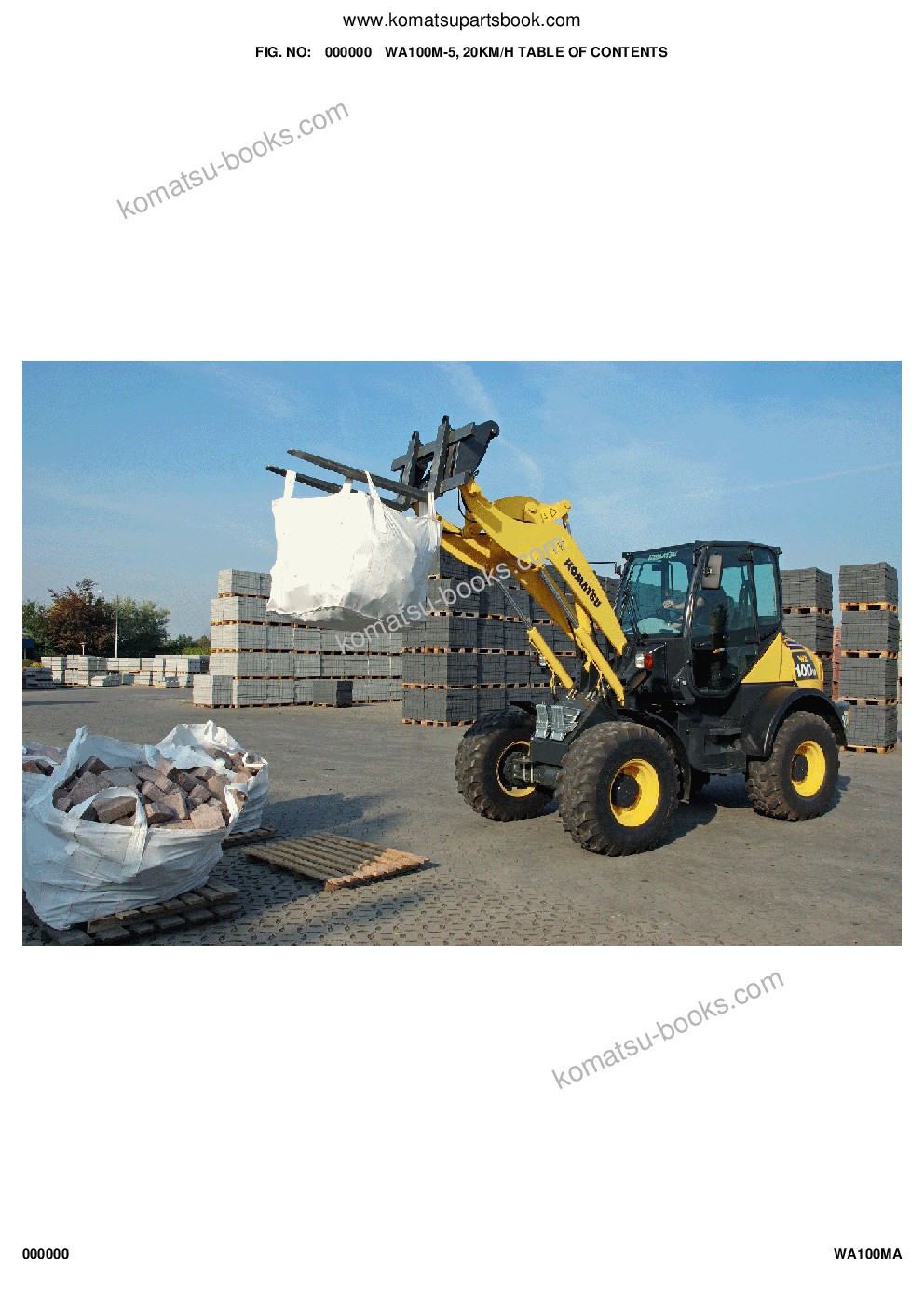 Komatsu wa100m-5 20 km/h s/n h50051-h50352 / h50360-h50366 / h50369-h50374 / h50376-h50377 / h50379-h50381 / h50383-up Parts catalog cover Komatsu wa100m-5 20 km/h s/n h50051-h50352 / h50360-h50366 / h50369-h50374 / h50376-h50377 / h50379-h50381 / h50383-up Parts catalog cover