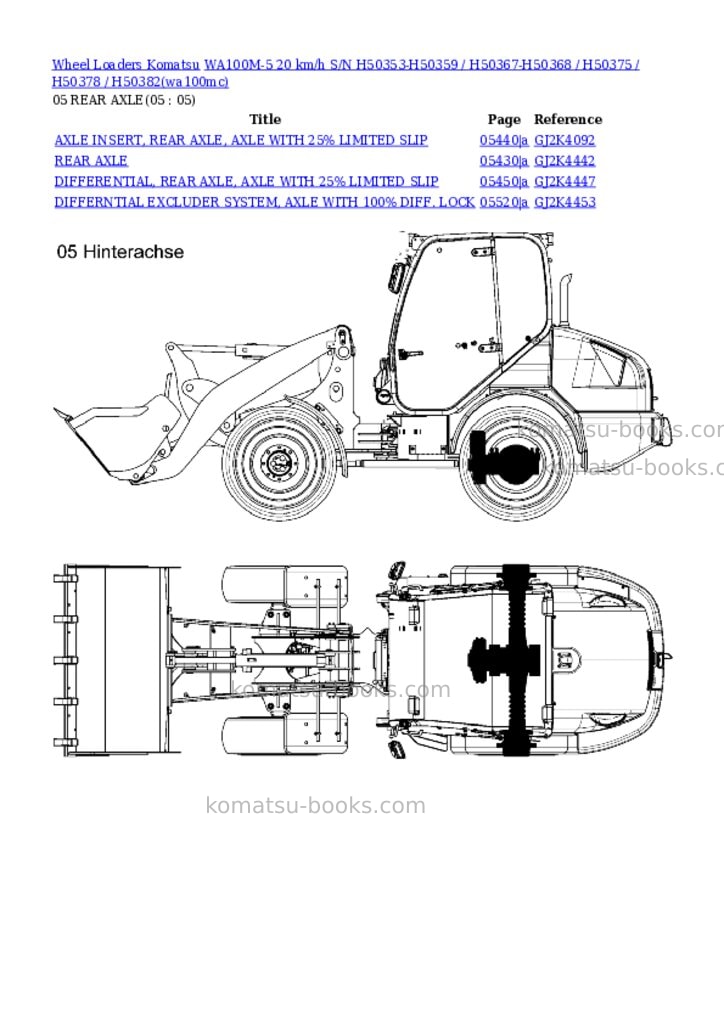 Komatsu wa100m-5 20 km/h s/n h50353-h50359 / h50367-h50368 / h50375 / h50378 / h50382 Parts catalog cover Page 5 Komatsu wa100m-5 20 km/h s/n h50353-h50359 / h50367-h50368 / h50375 / h50378 / h50382 Parts catalog cover Page 5