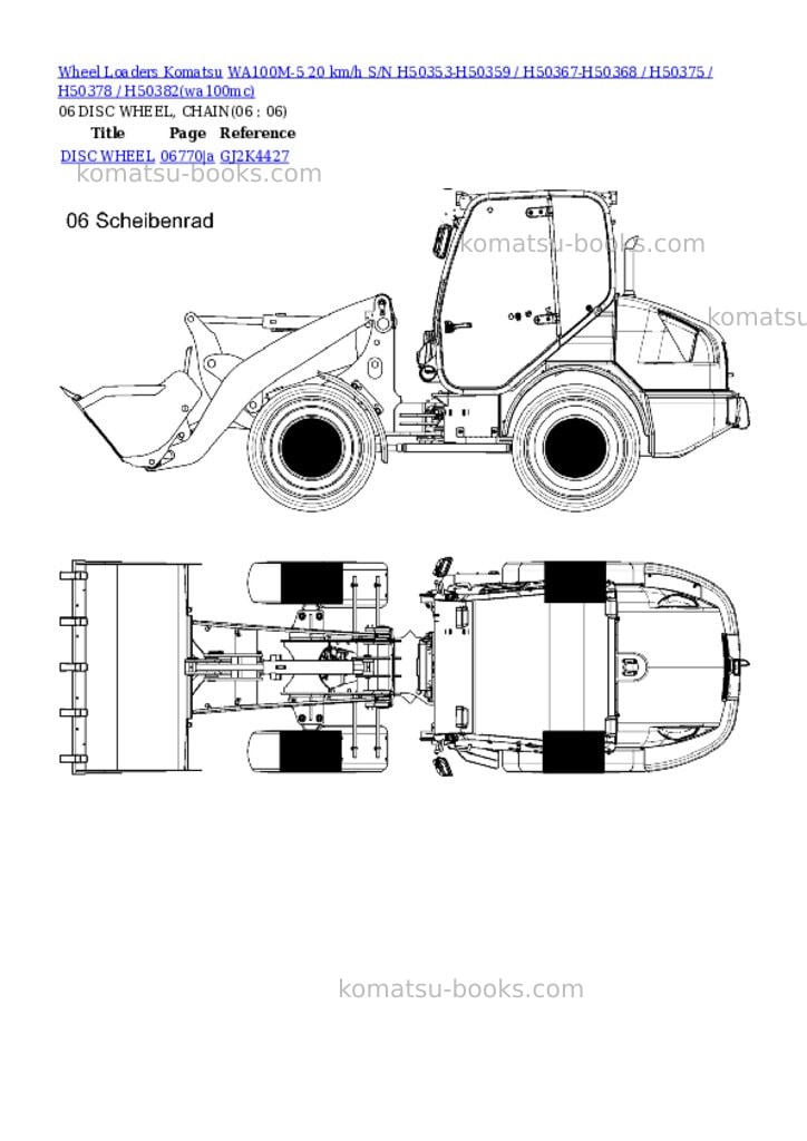Komatsu wa100m-5 20 km/h s/n h50353-h50359 / h50367-h50368 / h50375 / h50378 / h50382 Parts catalog cover Page 6 Komatsu wa100m-5 20 km/h s/n h50353-h50359 / h50367-h50368 / h50375 / h50378 / h50382 Parts catalog cover Page 6
