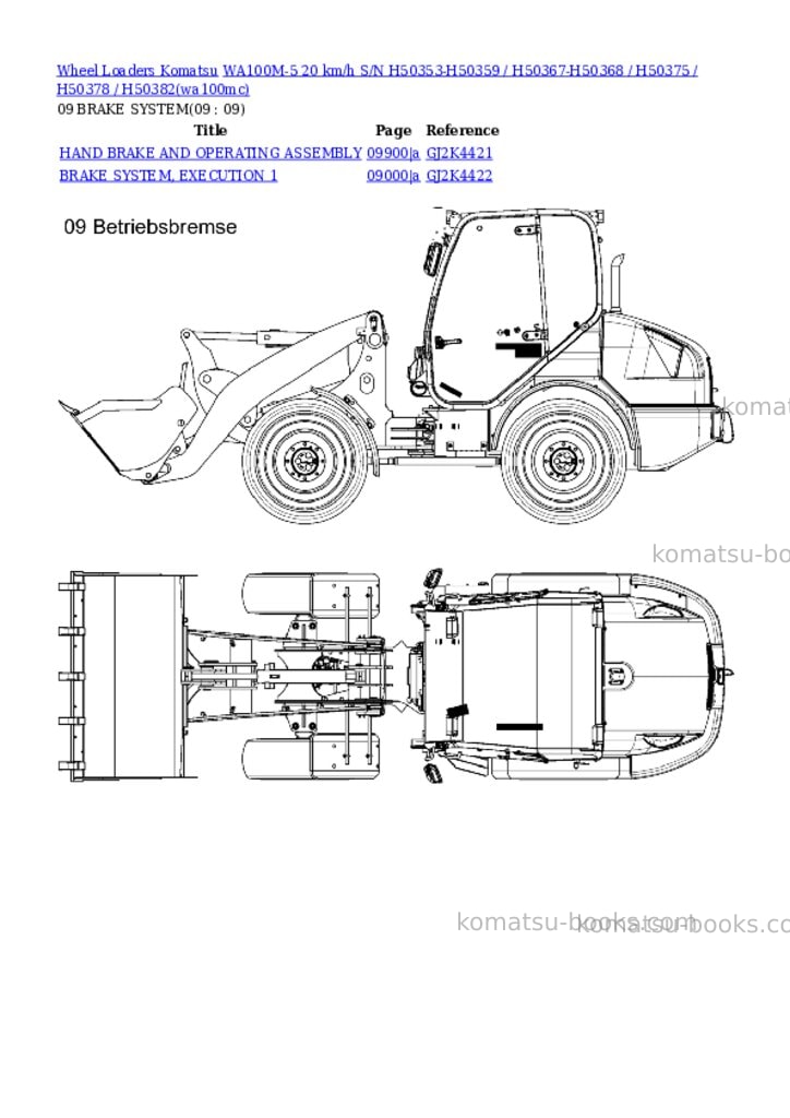 Komatsu wa100m-5 20 km/h s/n h50353-h50359 / h50367-h50368 / h50375 / h50378 / h50382 Parts catalog cover Page 9 Komatsu wa100m-5 20 km/h s/n h50353-h50359 / h50367-h50368 / h50375 / h50378 / h50382 Parts catalog cover Page 9