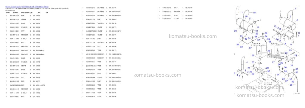 Komatsu wa100sss-3-h s/n 63001-up Parts catalog cover