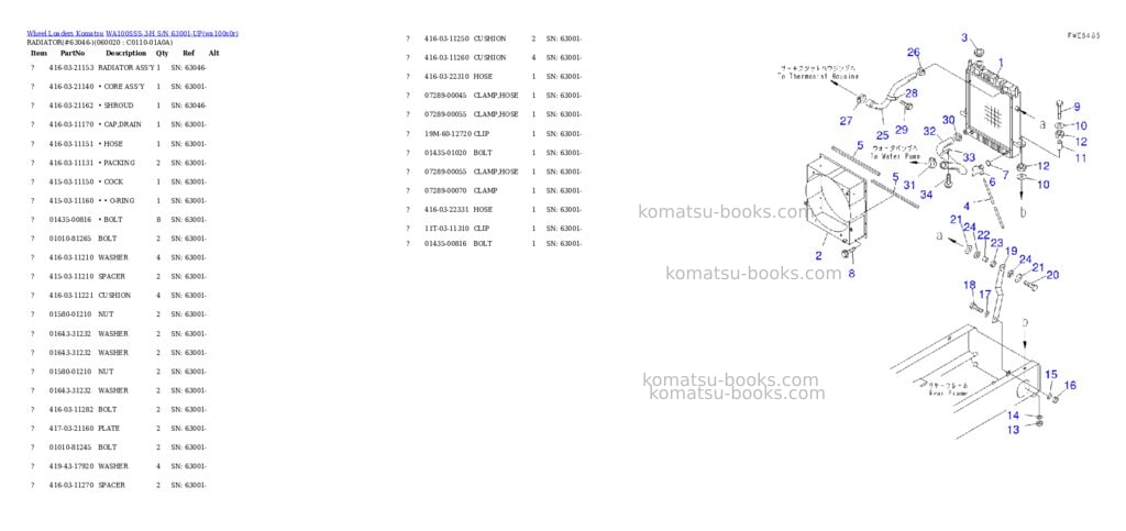 Komatsu wa100sss-3-h s/n 63001-up Parts catalog cover Page 3