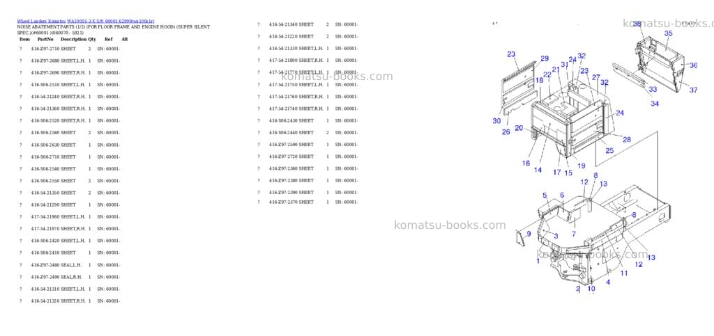 Komatsu wa100ss-3-x s/n 60001-62999 Parts catalog cover Page 8 Komatsu wa100ss-3-x s/n 60001-62999 Parts catalog cover Page 8