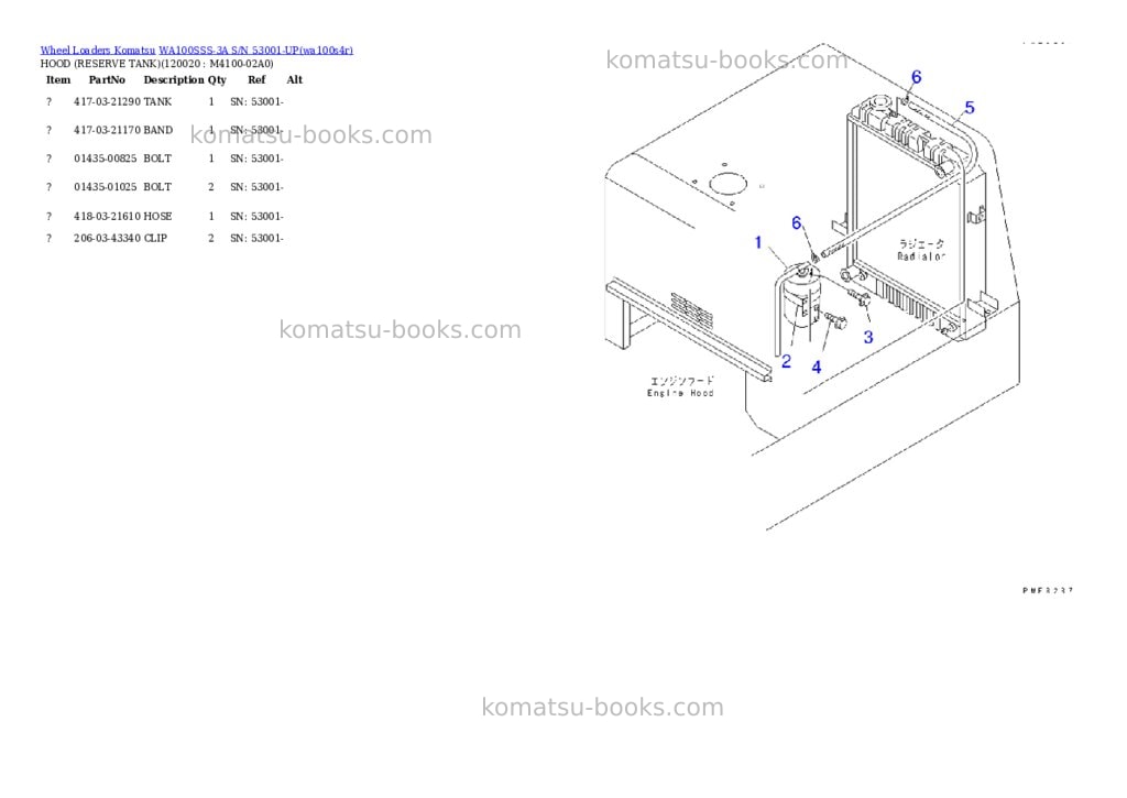 Komatsu wa100sss-3a s/n 53001-up Parts catalog cover Page 10 Komatsu wa100sss-3a s/n 53001-up Parts catalog cover Page 10