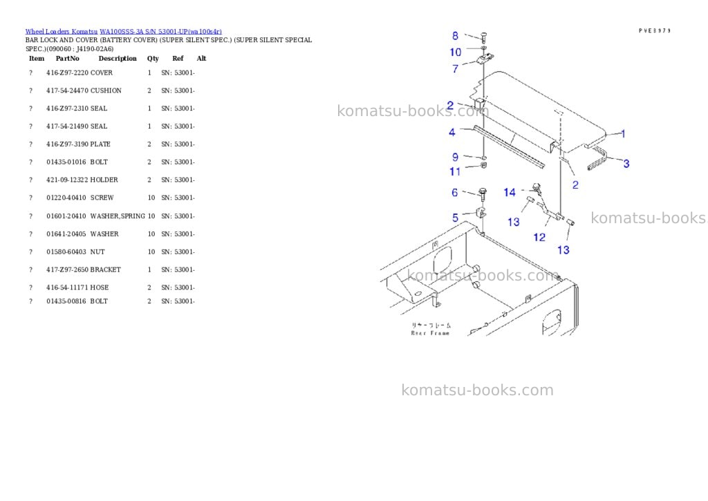 Komatsu wa100sss-3a s/n 53001-up Parts catalog cover Page 8 Komatsu wa100sss-3a s/n 53001-up Parts catalog cover Page 8