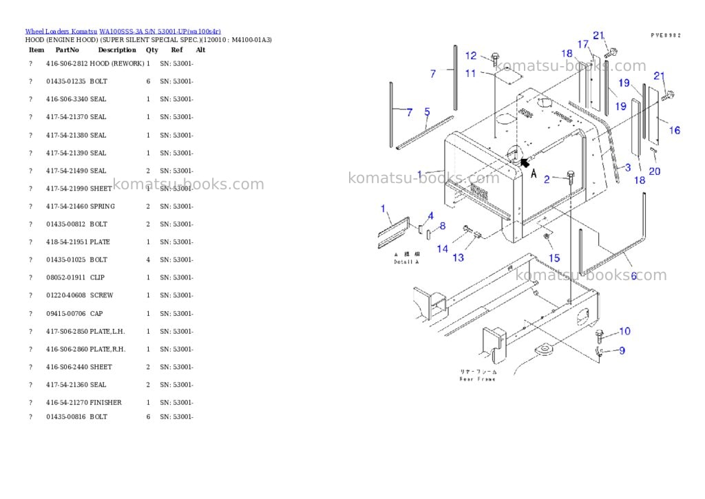 Komatsu wa100sss-3a s/n 53001-up Parts catalog cover Page 9 Komatsu wa100sss-3a s/n 53001-up Parts catalog cover Page 9