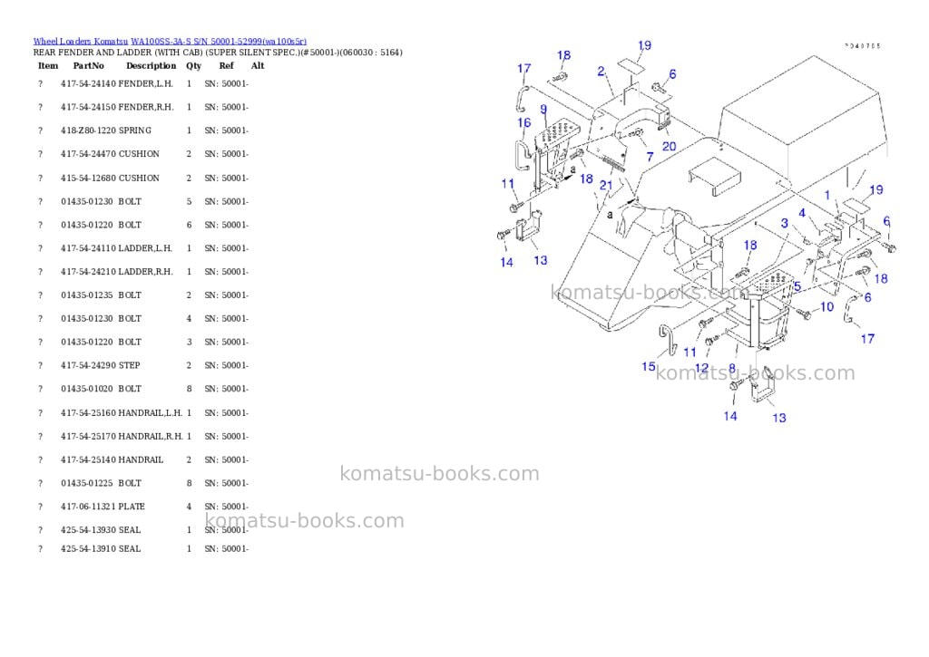 Komatsu wa100ss-3a-s s/n 50001-52999 Parts catalog cover Page 4 Komatsu wa100ss-3a-s s/n 50001-52999 Parts catalog cover Page 4