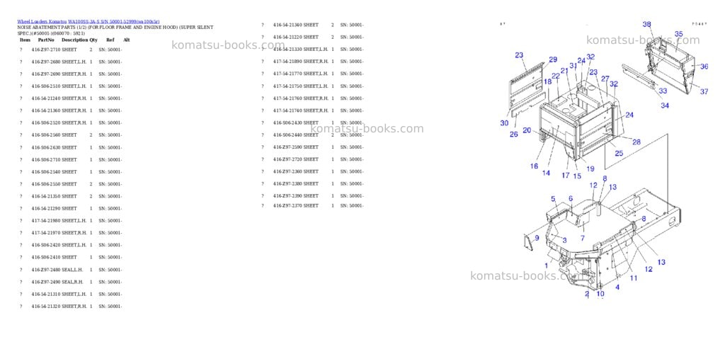 Komatsu wa100ss-3a-s s/n 50001-52999 Parts catalog cover Page 8 Komatsu wa100ss-3a-s s/n 50001-52999 Parts catalog cover Page 8