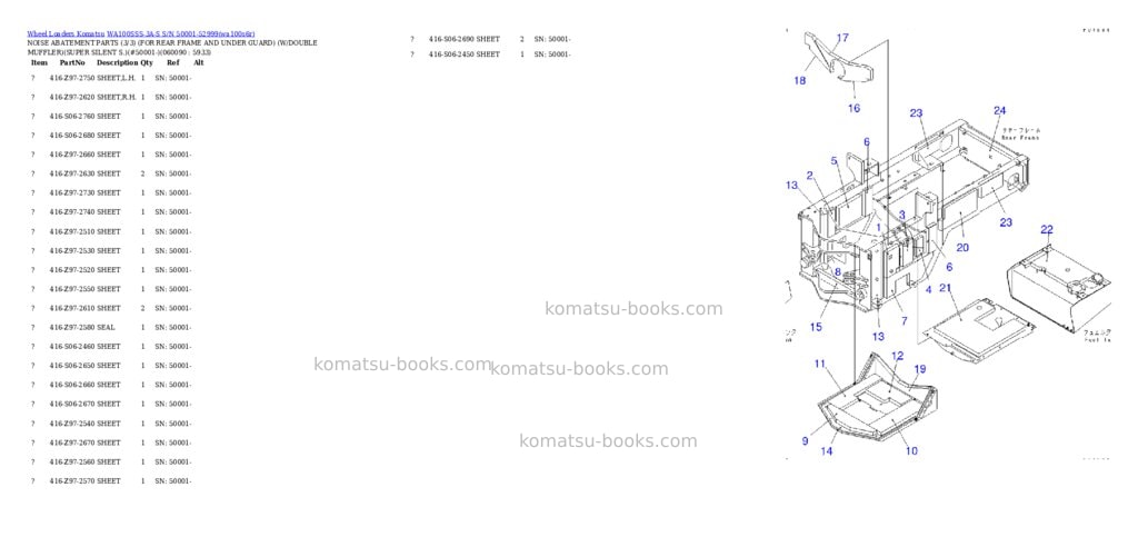 Komatsu wa100sss-3a-s s/n 50001-52999 Parts catalog cover Page 10