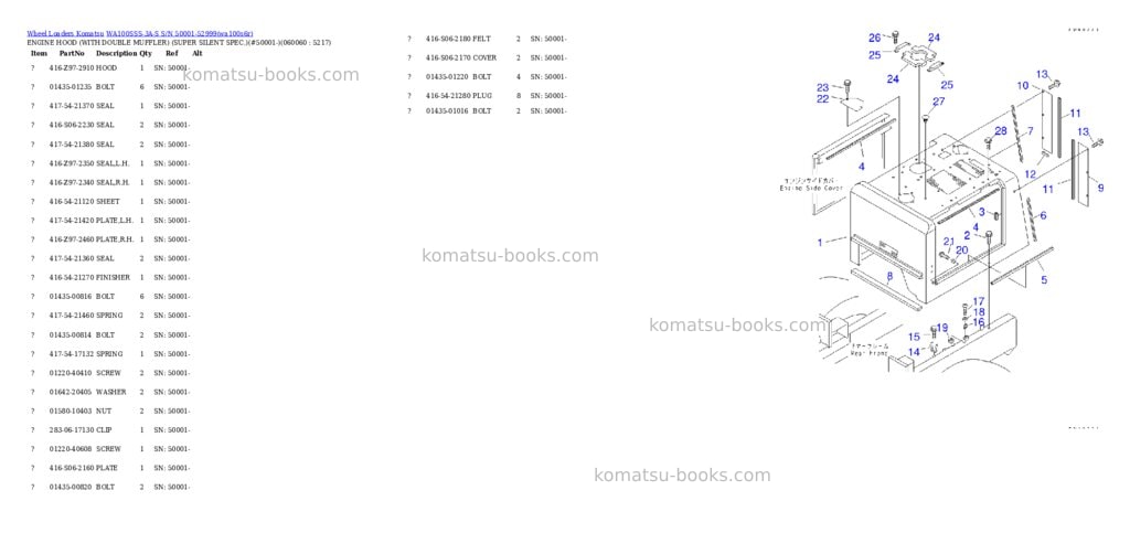 Komatsu wa100sss-3a-s s/n 50001-52999 Parts catalog cover Page 7