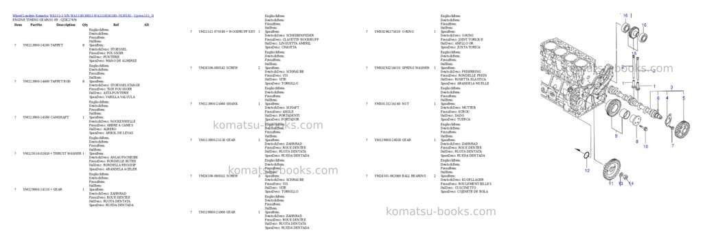 Komatsu wa115-3 s/n wa115h30051-wa115h30180 / h30181 - up Parts catalog cover Page 9