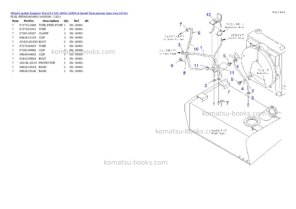 Komatsu WA120-3 S/N 50001-52999 (4-Speed Transmission Spec.) Parts catalog cover Page 9