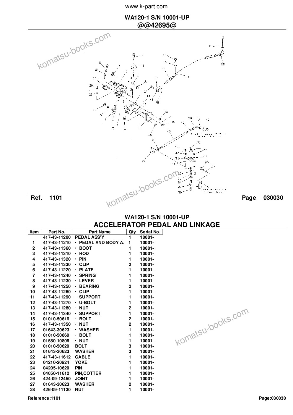 Komatsu wa120-1 s/n 10001-up Parts catalog cover Page 5